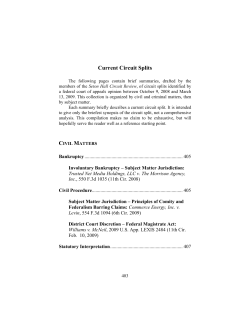 Current Circuit Splits - eRepository @ Seton Hall
