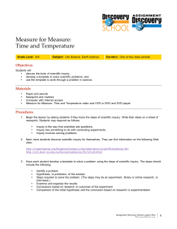 Measure for Measure: Time and Temperature