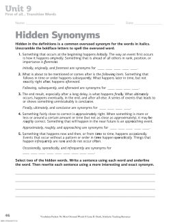 Hidden synonyms