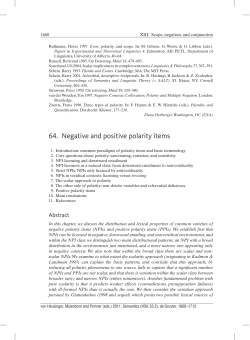 . Negative and positive polarity items