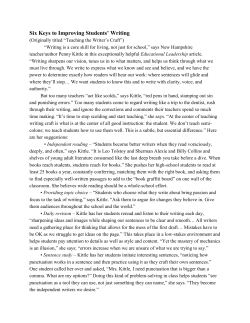 Six Keys to Improving Students` Writing