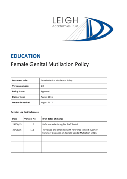 Female Genital Mutilation (FGM) Policy