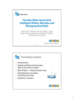 The New Water Smart Grid: Intelligent Meters, Big Data, and