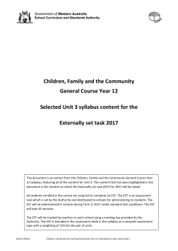 Children, Family and the Community General Course Year