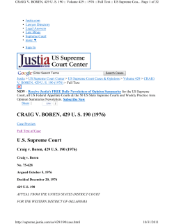 Craig v. Boren - Drinking Age Pro-Con