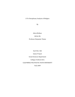 A Tri-Disciplinary Analysis of Religion