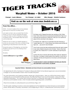 October 2016 - Bluewater District School Board