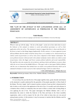 THE &ldquo;LAW OF THE JUNGLE&rdquo; IS NOT LAWLESSNESS AFTER ALL