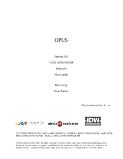 Episode 102 "LOST AND FOUND&rdquo; Written by Max