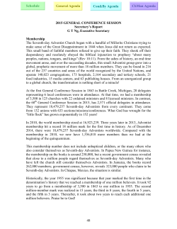 2015 GENERAL CONFERENCE SESSION Secretary`s Report G T