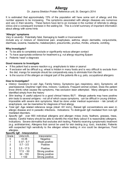 Allergy - Croydon Health Services NHS Trust