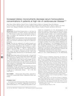 Increased dietary micronutrients decrease