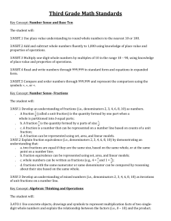 3rd Grade Math Standards