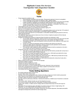 Tent and Sparkler Sales Inspector Checklist