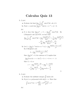 Calculus Quiz 13