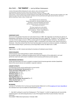 The Tempest - Alec Roth`s