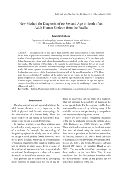 New Method for Diagnosis of the Sex and Age-at