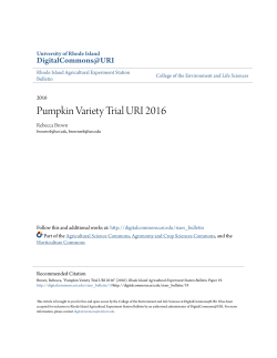 Pumpkin Variety Trial URI 2016 - DigitalCommons@URI