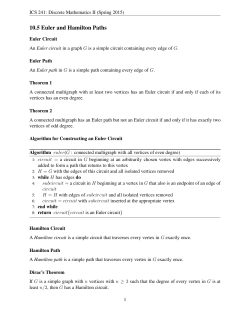 10.5 Euler and Hamilton Paths
