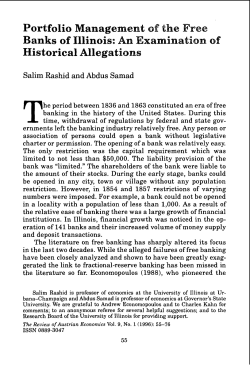 Portfolio Management of the Free Banks of Illinois: An Examination