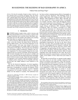 ruggedness: the blessing of bad geography in africa