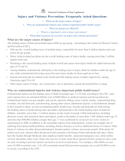 Injury and Violence Prevention: Frequently Asked Questions What