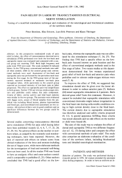 Pain Relief in Labor by (TENS)