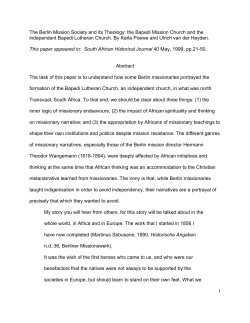 1 The Berlin Mission Society and its Theology: the Bapedi Mission