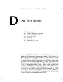 D An ITSM Tutorial