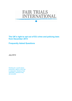 The UK`s right to opt out of EU crime and policing laws
