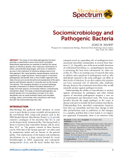 Sociomicrobiology and Pathogenic Bacteria