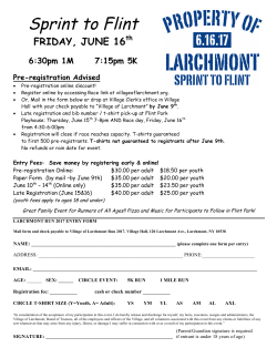 Registration Form 2017 Sprint to Flint