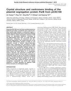 Crystal structure and centromere binding of the plasmid segregation