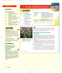 4.1 Energy and Mineral Resources