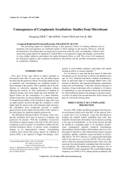 Consequences of Cytoplasmic Irradiation: Studies from Microbeam