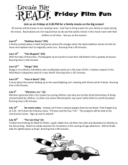 Join us on Fridays at 3:30 PM for a family movie on the big screen!