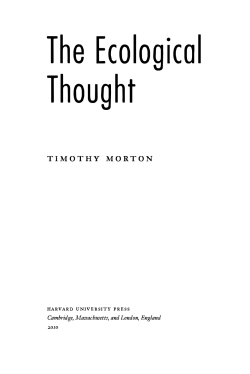 The Ecological Thought