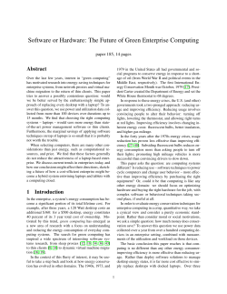 Software or Hardware: The Future of Green Enterprise Computing