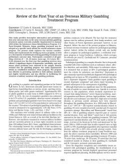 Review of the First Year of an Overseas Military Gambling Treatment