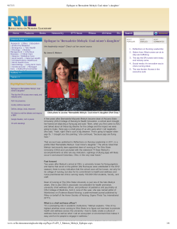 Epilogue to `Bernadette Melnyk: Coal miner`s daughter`