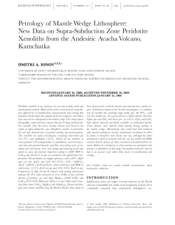 Petrology of Mantle Wedge Lithosphere: New
