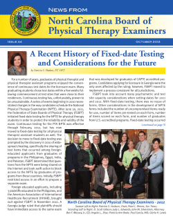 Issue 44 - North Carolina Board of Physical Therapy Examiners