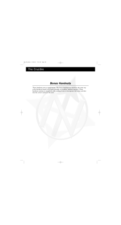 The Crucible Bonus Handouts - Furness High School English