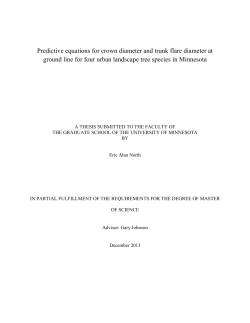 Predictive equations for crown diameter and trunk flare diameter at