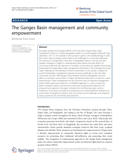 The Ganges Basin management and community empowerment