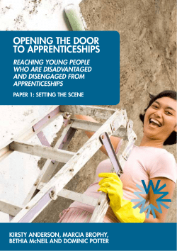 Opening the DOOr tO Apprenticeships