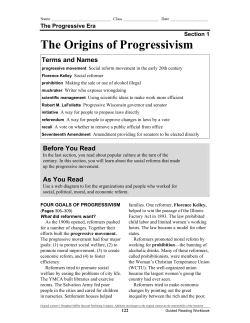 The Origins of Progressivism