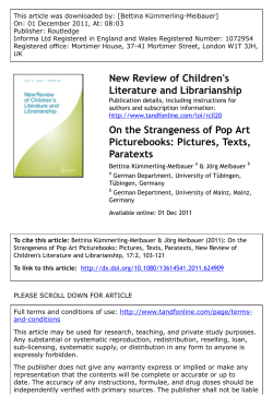 On the Strangeness of Pop Art Picturebooks: Pictures, Texts, Paratexts