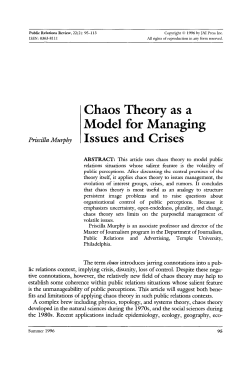 Chaos Theory as a Model for Managing Issues and Crises