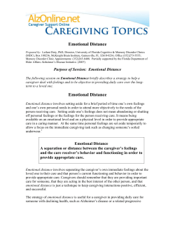 Emotional Distance - AlzOnline